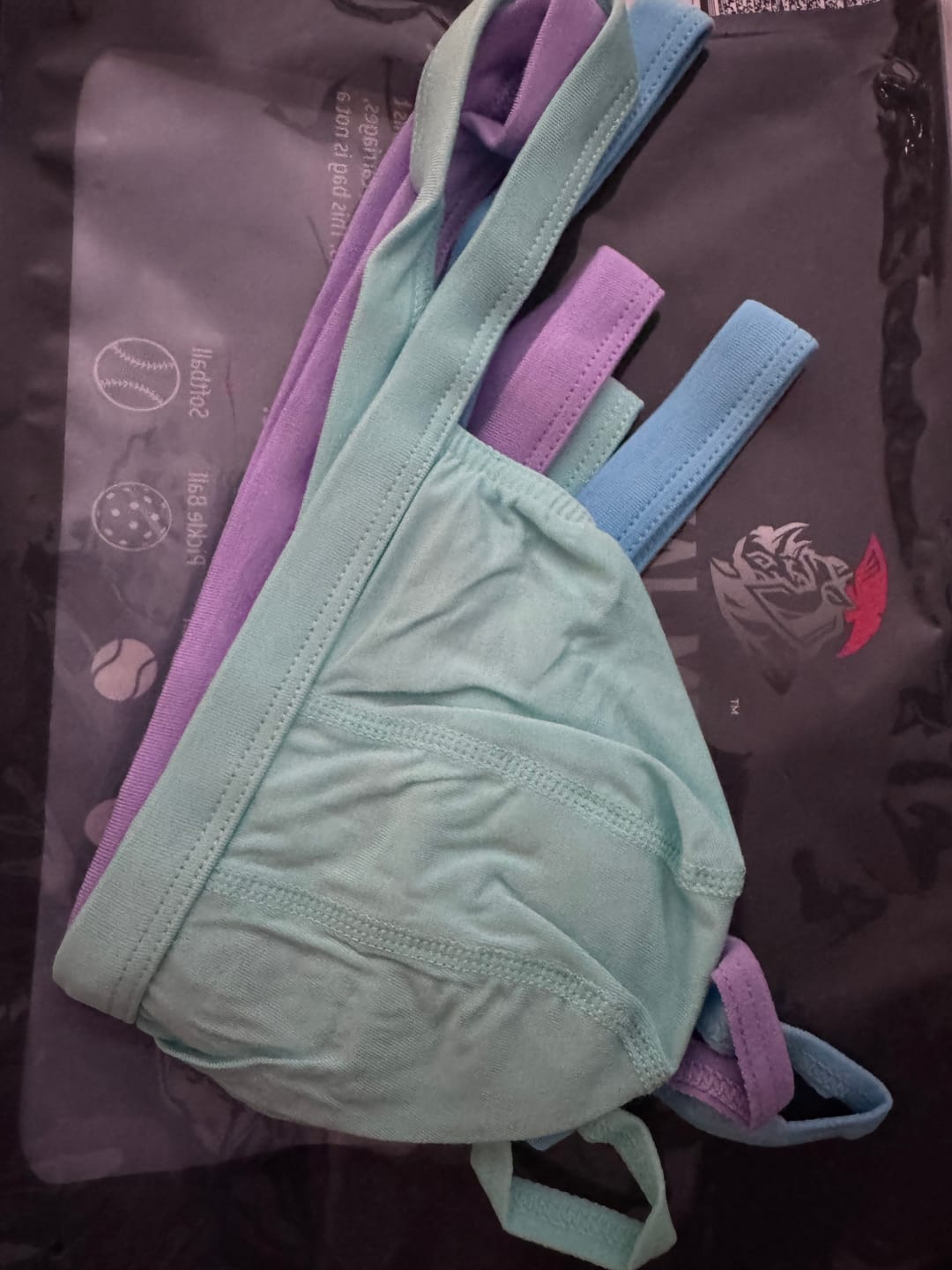 Customer photo review of Modal 0in Thong No Fly 3pk Lavender/Aqua/Bright Blue