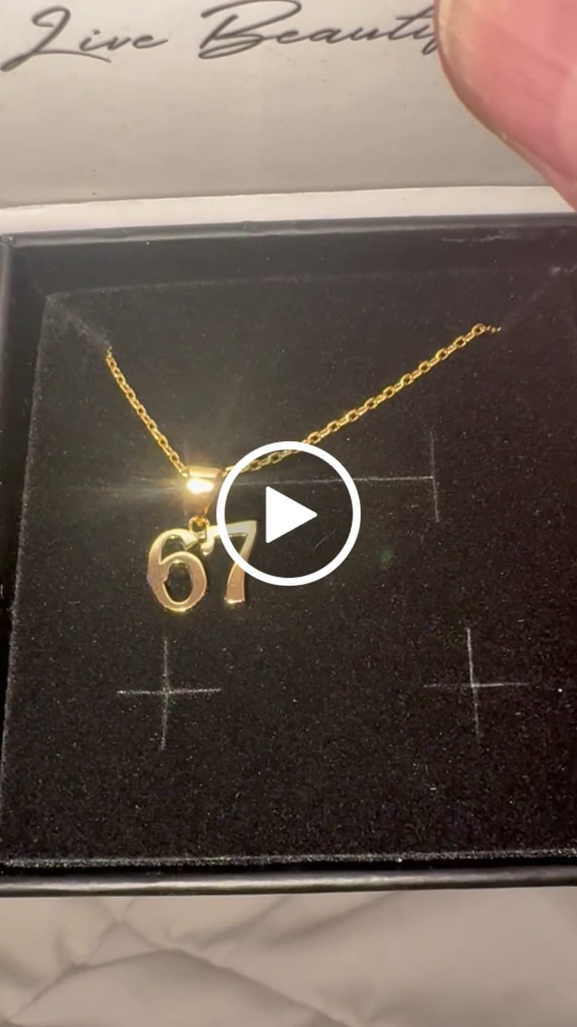 Customer video review of 18k White Gold Plated 67 Pendant Necklace for Women
