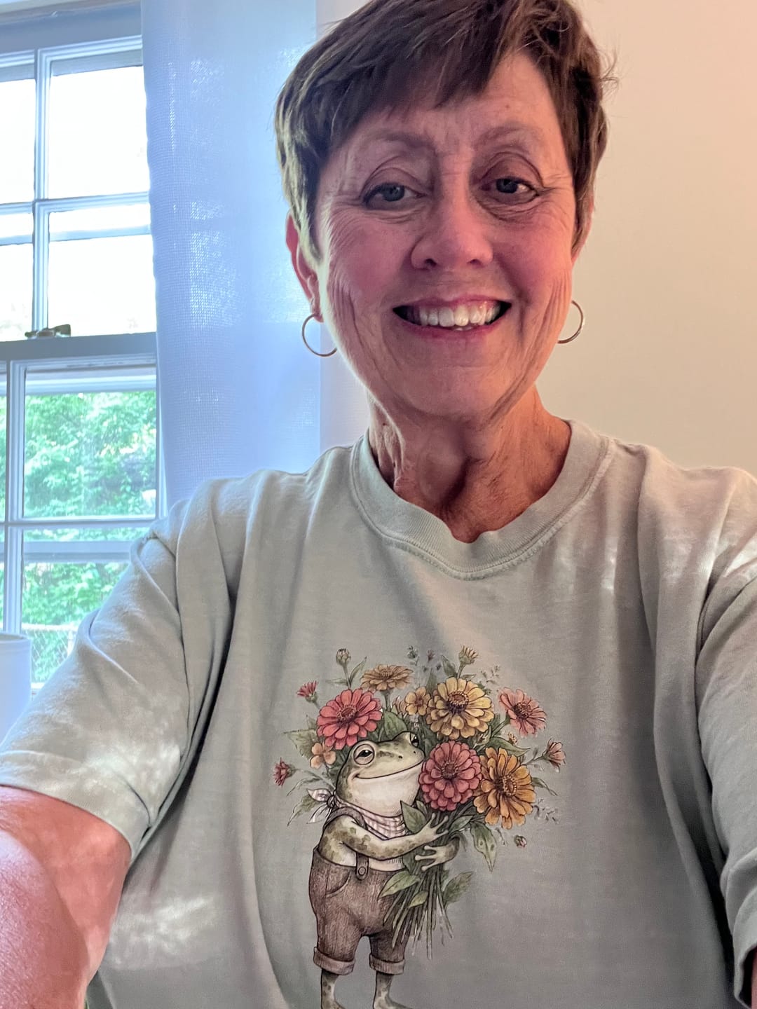 Customer photo review of Never Enough Zinnias T-Shirt