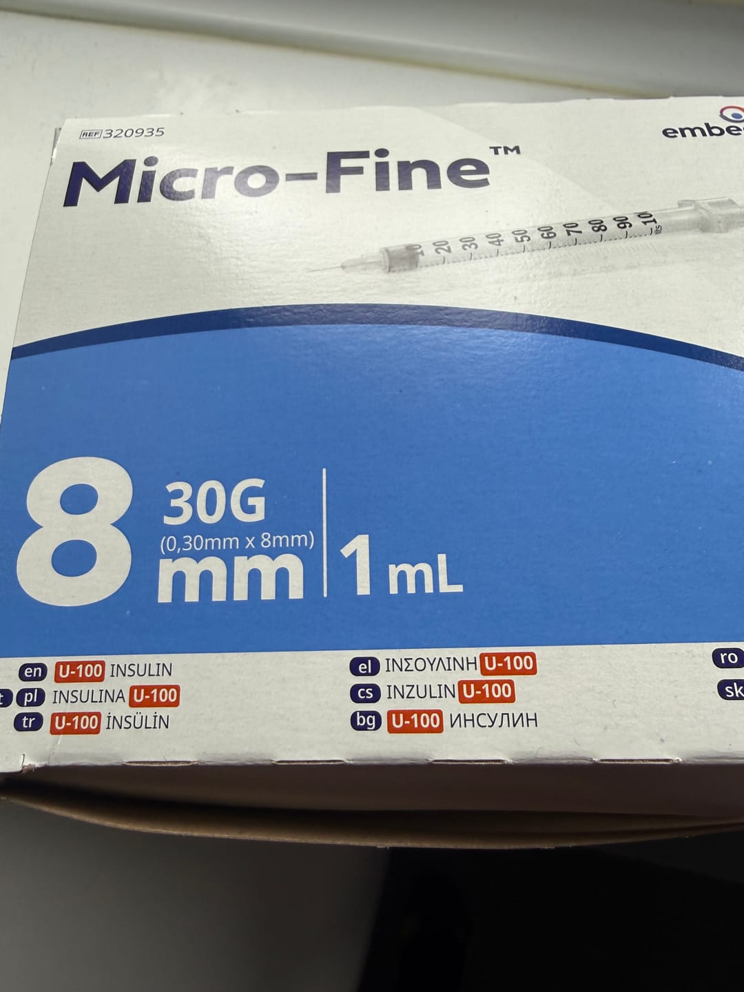 Customer photo review of Microfine 1ml Insulin Needle U100 30g x 8mm - Box of 100