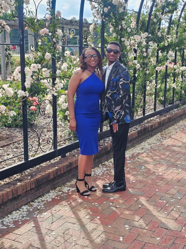Customer photo review of Men's 2-Piece Large Collar Unique Blue Bird Embroidery Suit