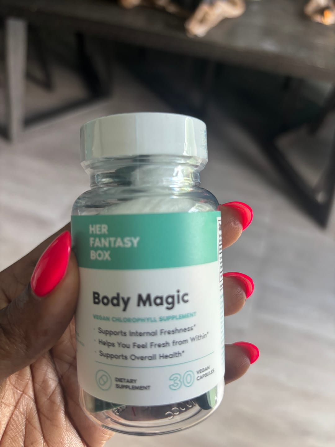 Customer photo review of Body Magic Chlorophyll Pill - For Body Odor, Detox & Skin