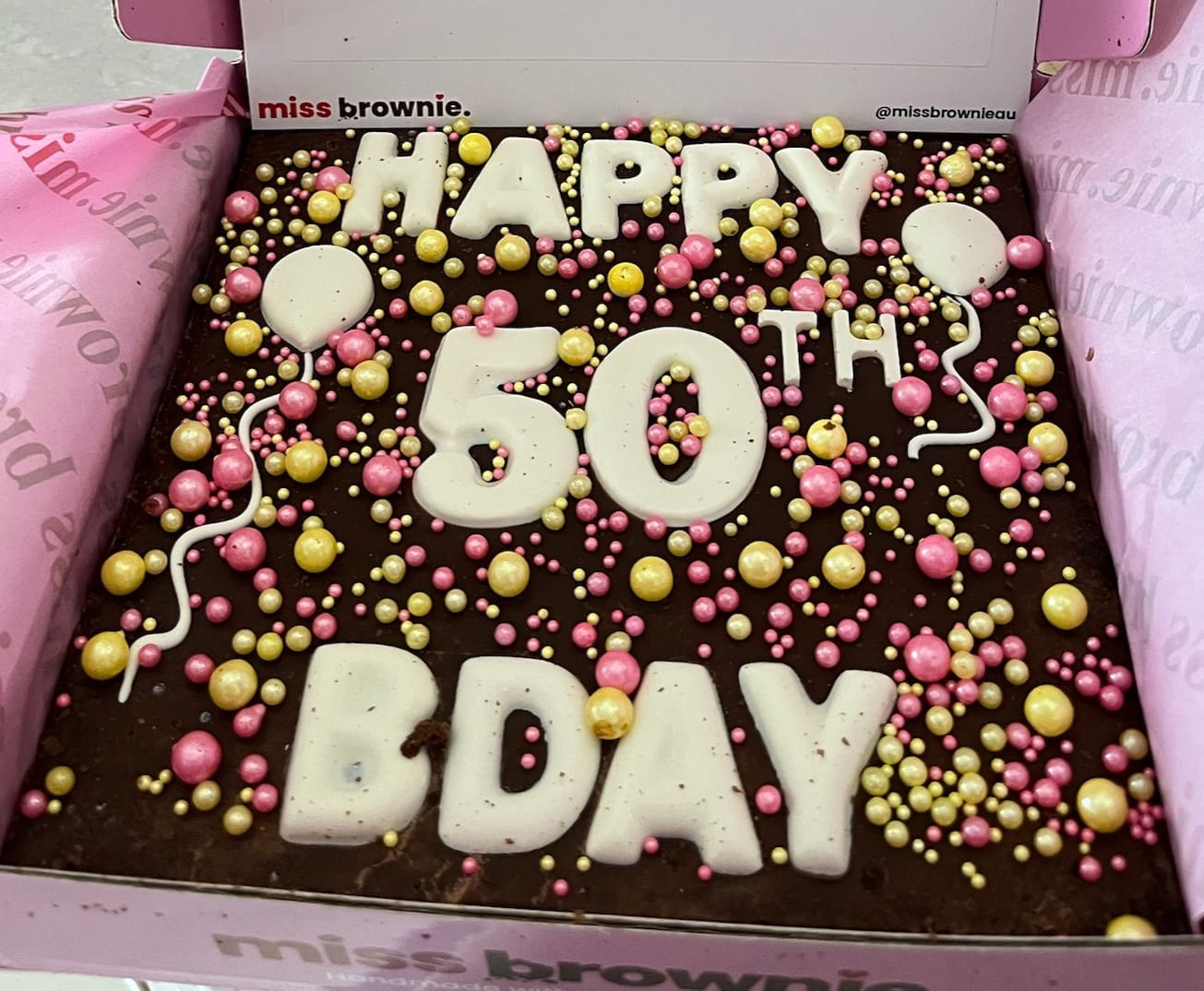 Customer photo review of Birthday Brownie · Mini