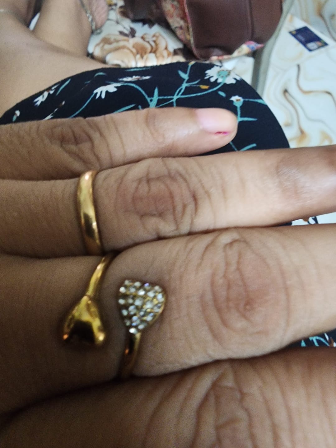 Customer photo review of Gold Stone Studded Heart Shaped Ring
