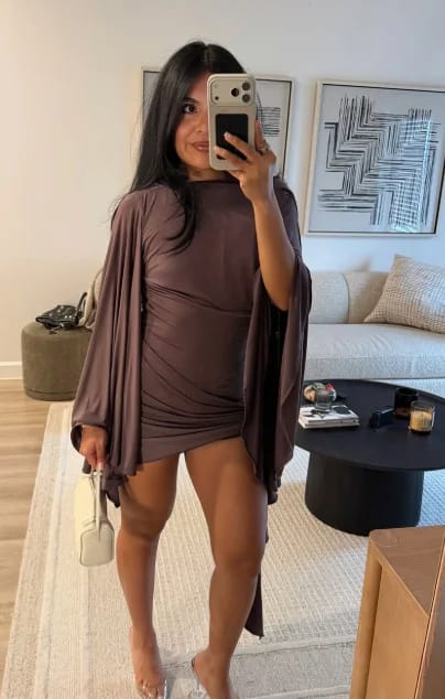 Customer photo review of Celeste Draped Batwing Romper