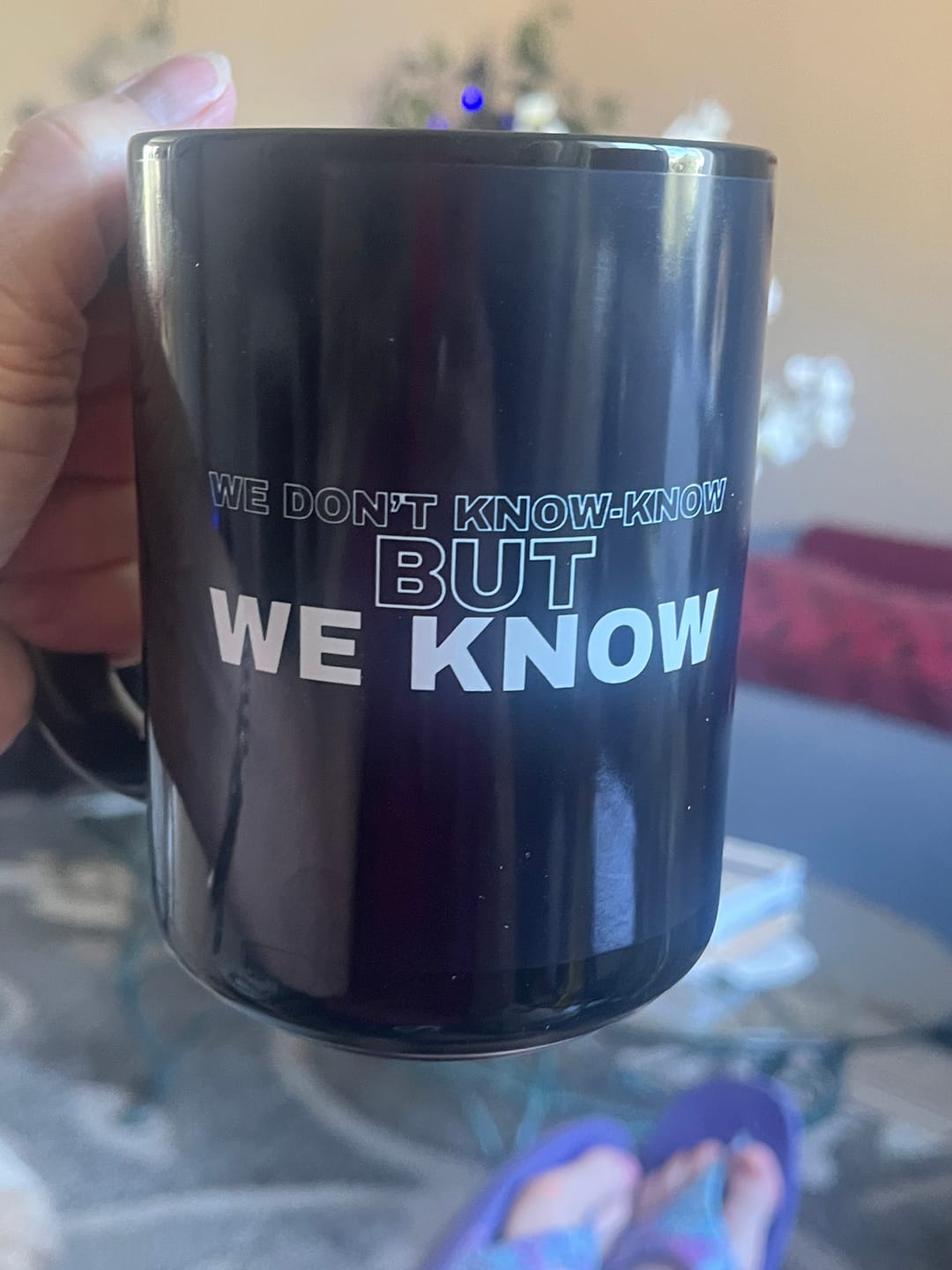 Customer photo review of We Know Mug