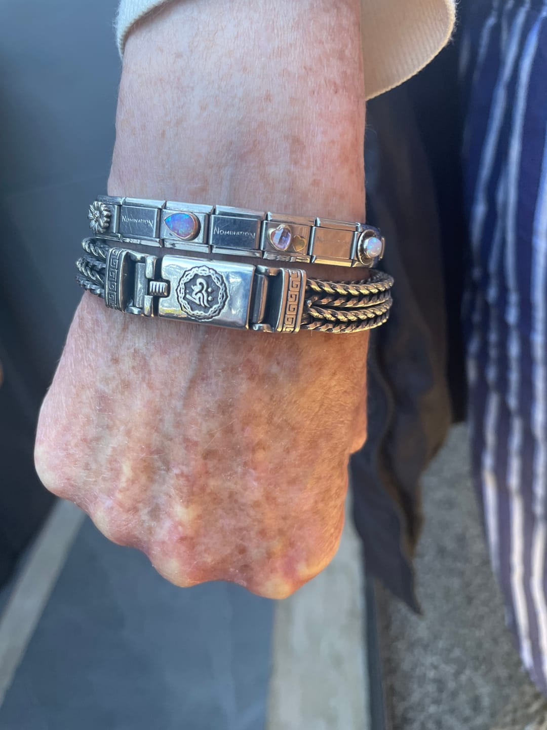 Customer photo review of Buddha Stones Om Mani Padme Hum Purity Peace Braid Style Bracelet
