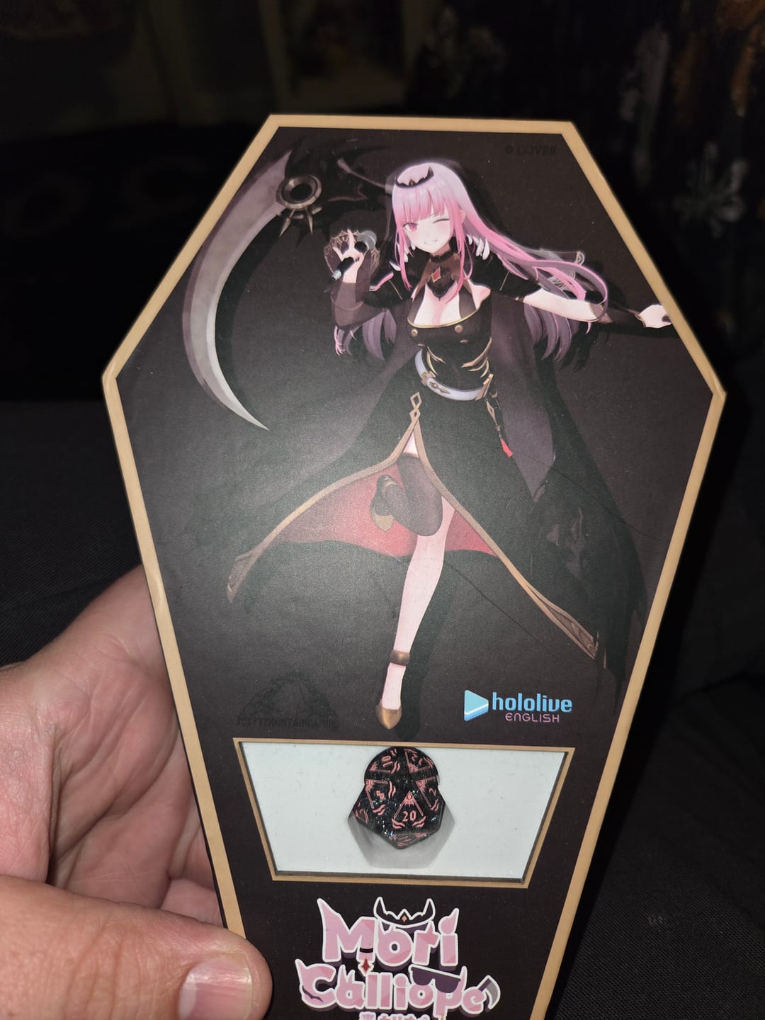 Customer photo review of PRE-ORDER | Mori Calliope Black Shattered Glass Dice Set | hololive English x MMG Exclusive