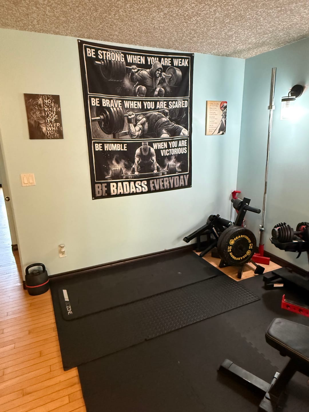 Customer photo review of Be Badass Everyday Personalized Gym Banner Decor 11502