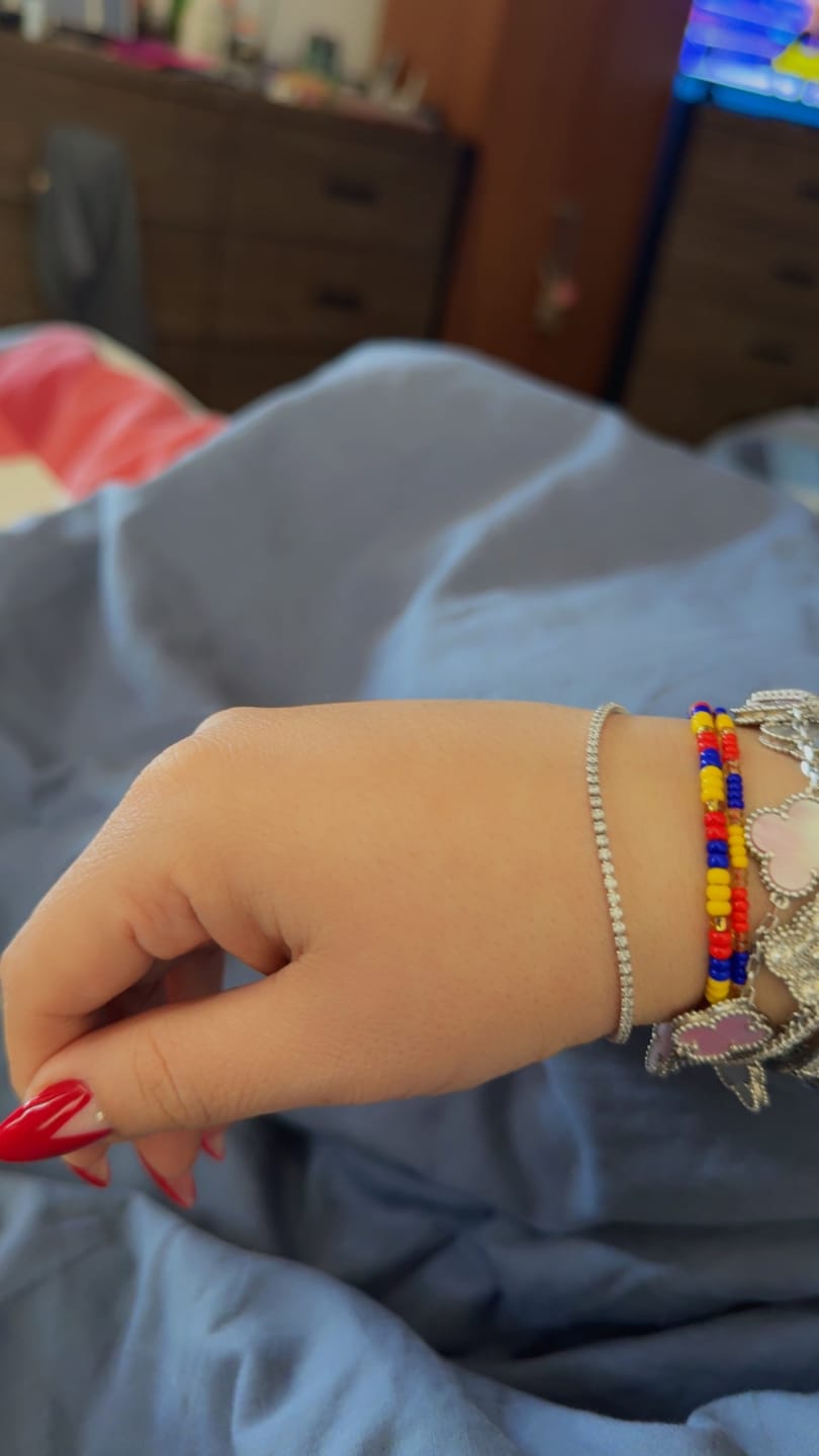 Customer photo review of Micro Tennis Bracelet - White Gold