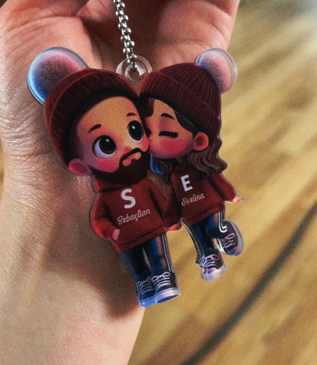 Customer photo review of Cute Cartoon Couple Walking Personalized Ornament