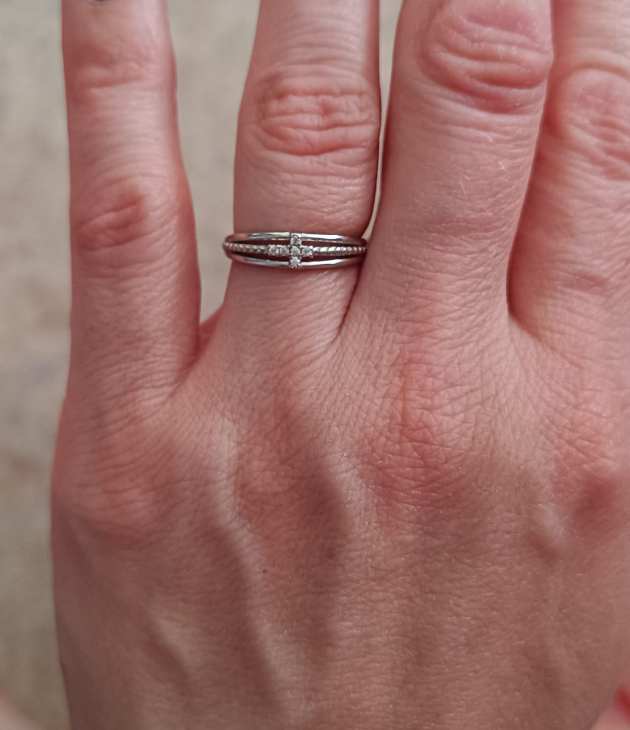 Customer photo review of Bague Argent Croix Silver