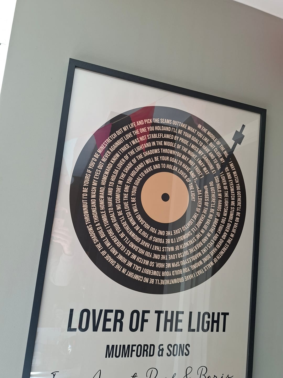 Customer photo review of Songtekst Poster met Eigen Tekst