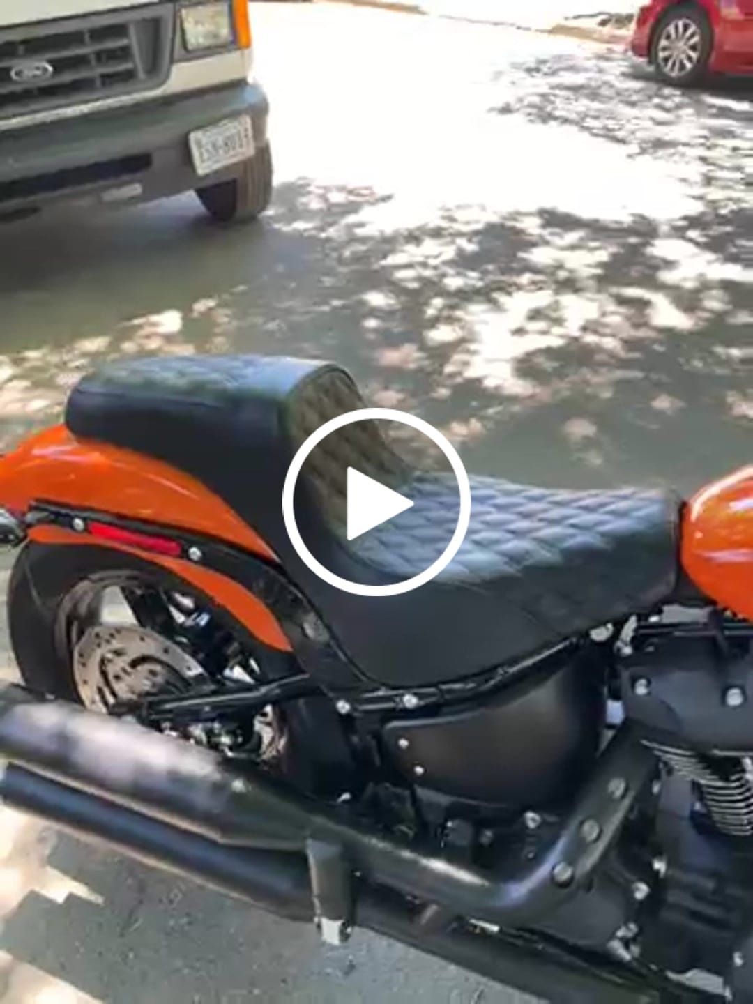 Customer video review of Iron Born Diamond Stitch 2-Up Seat for 2018+ Harley Softail Street Bob FXBB/S