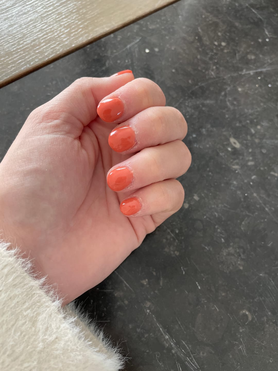Customer photo review of Neon Orange Dipping Powder