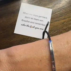 Customer photo review of Don't Let The Hard Days Win Bracelet