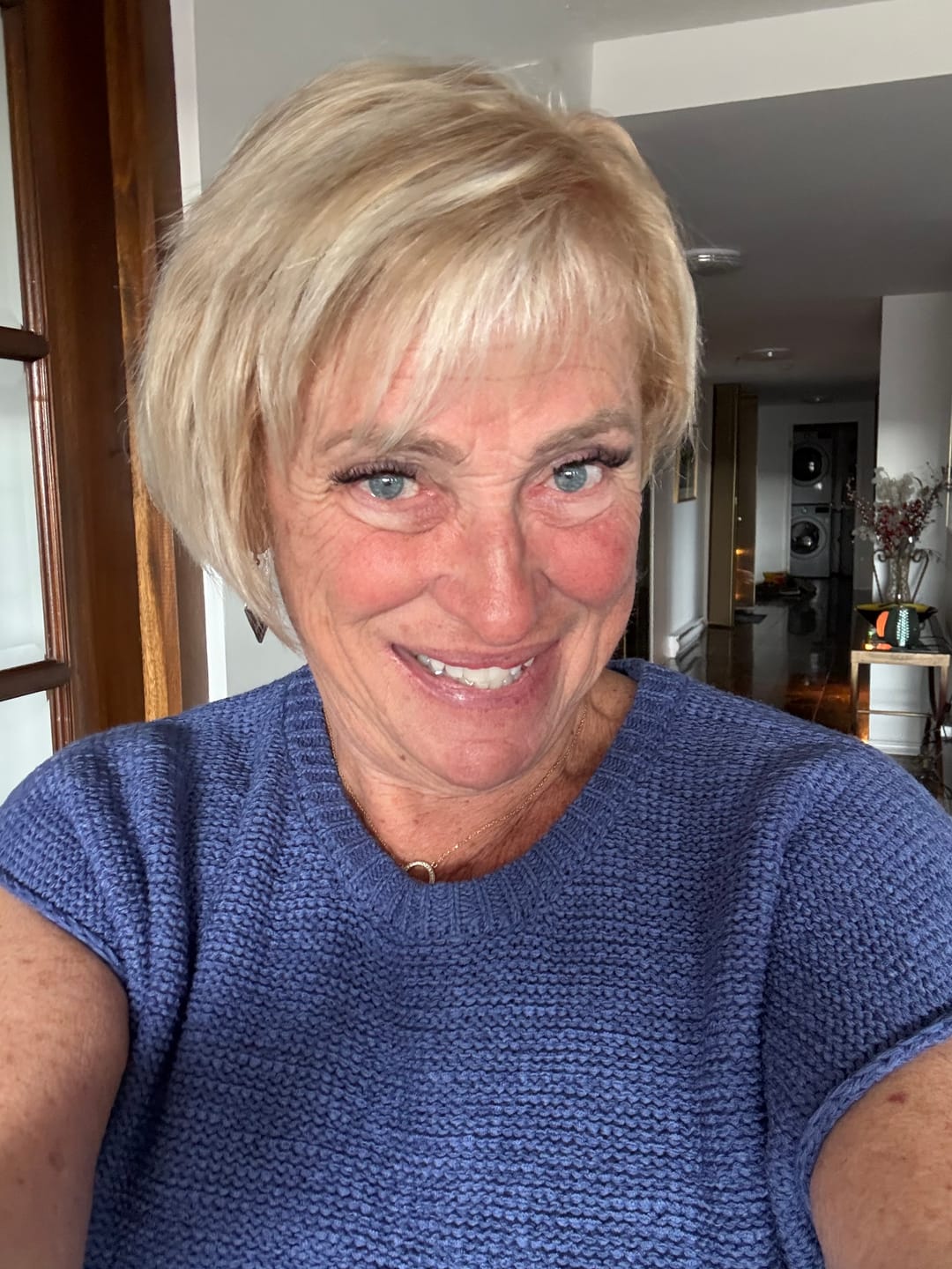 Customer photo review of Zen Knit Sweater Tee (Cornflower Blue)