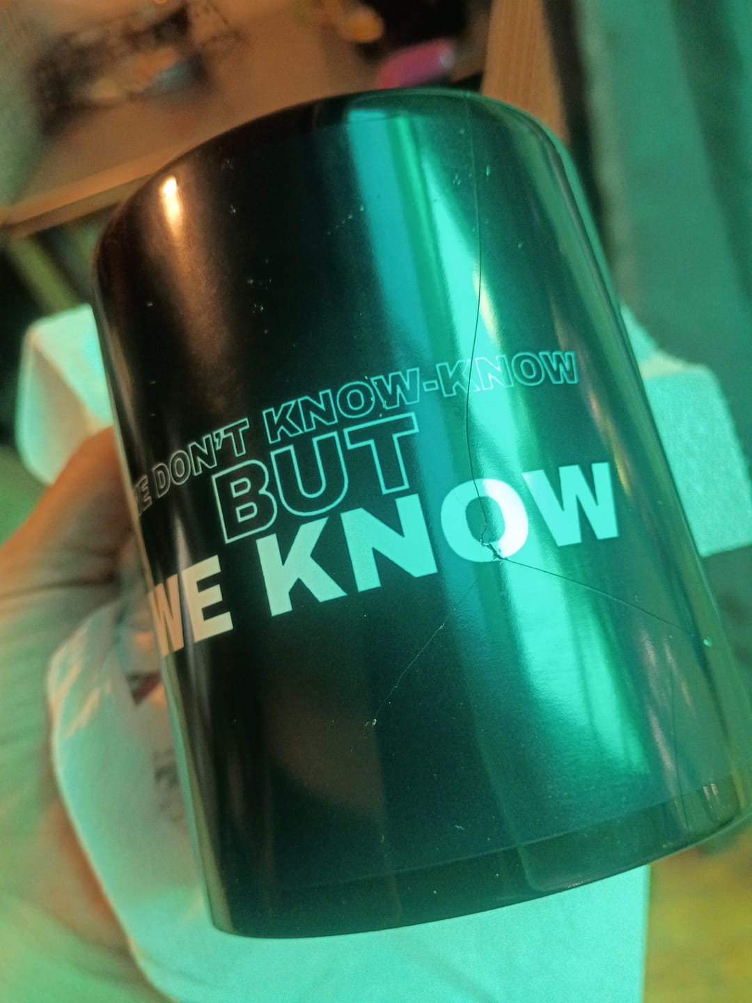 Customer photo review of We Know Mug