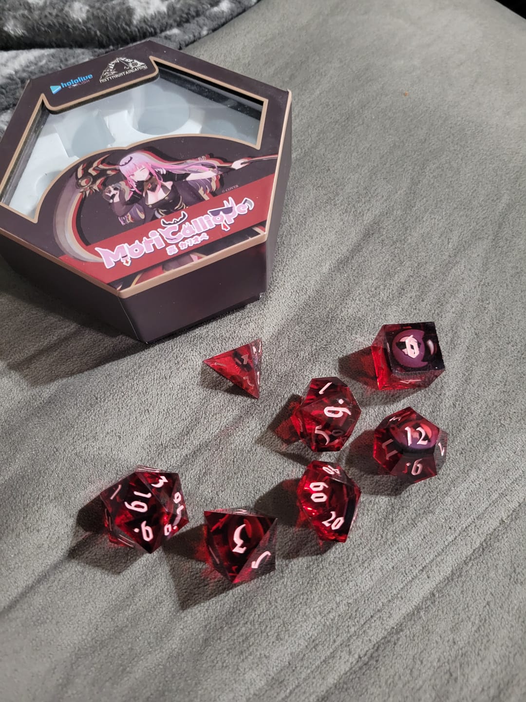 Customer photo review of PRE-ORDER | Mori Calliope Sharp Edge Resin Dice Set | hololive English x MMG Exclusive