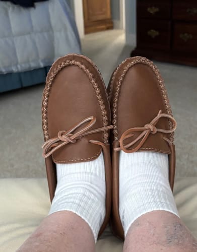 Customer photo review of Men's Moose Hide Double Leather Moccasins