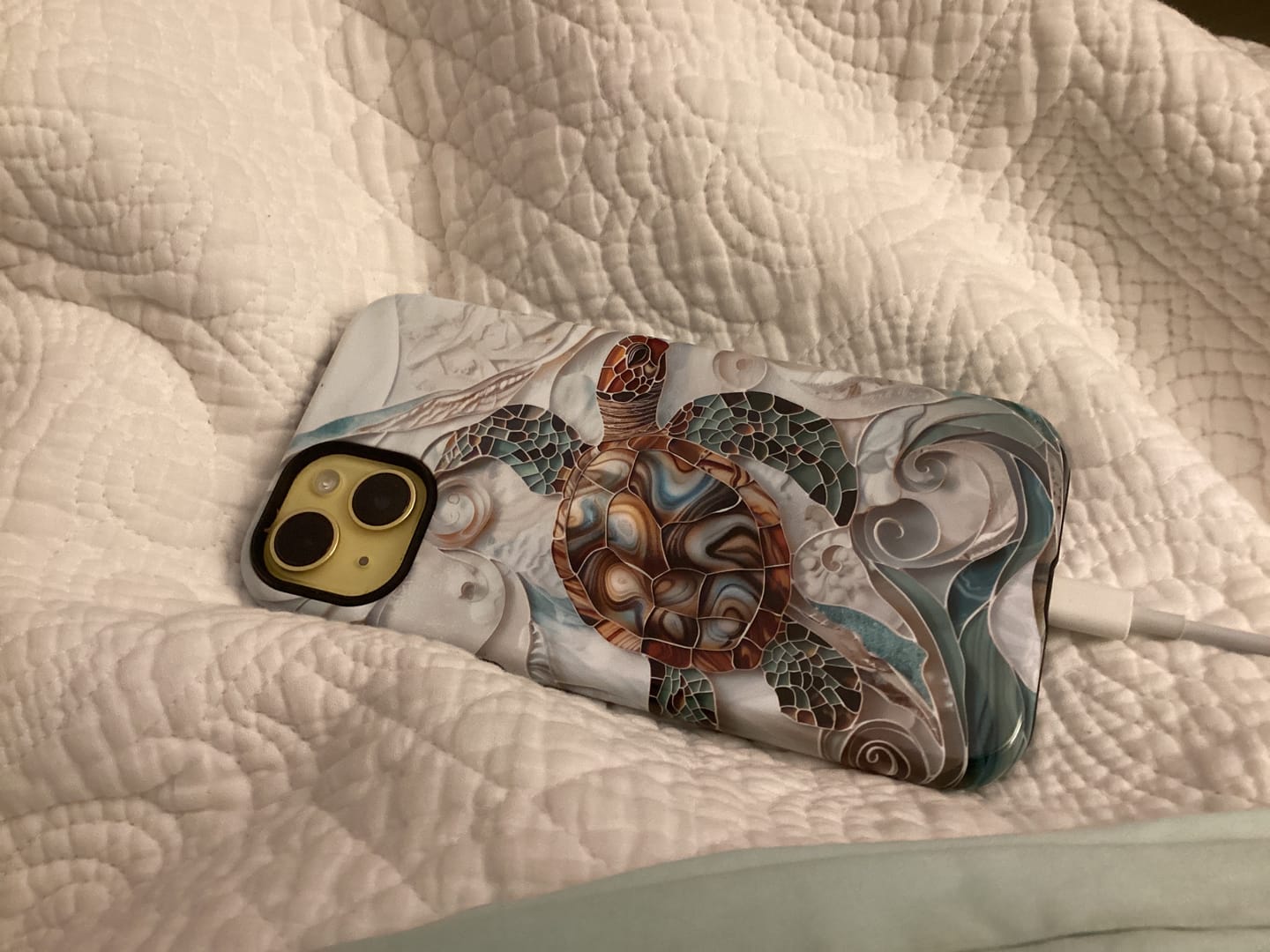 Customer photo review of Sea Turtle Stained Glass Design 1 Print iPhone Case