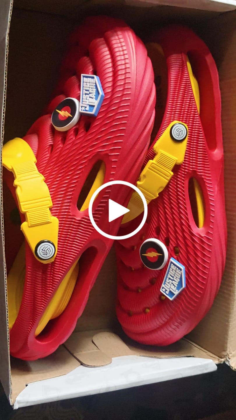 Customer video review of Justice League PowerGrip Clogs