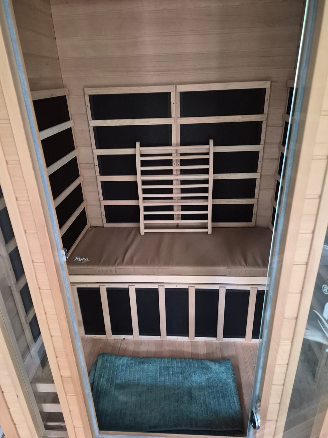 Customer photo review of Kylin Sauna Seating Cushion Mat for 2 person sauna- 107*42*5 - Brown