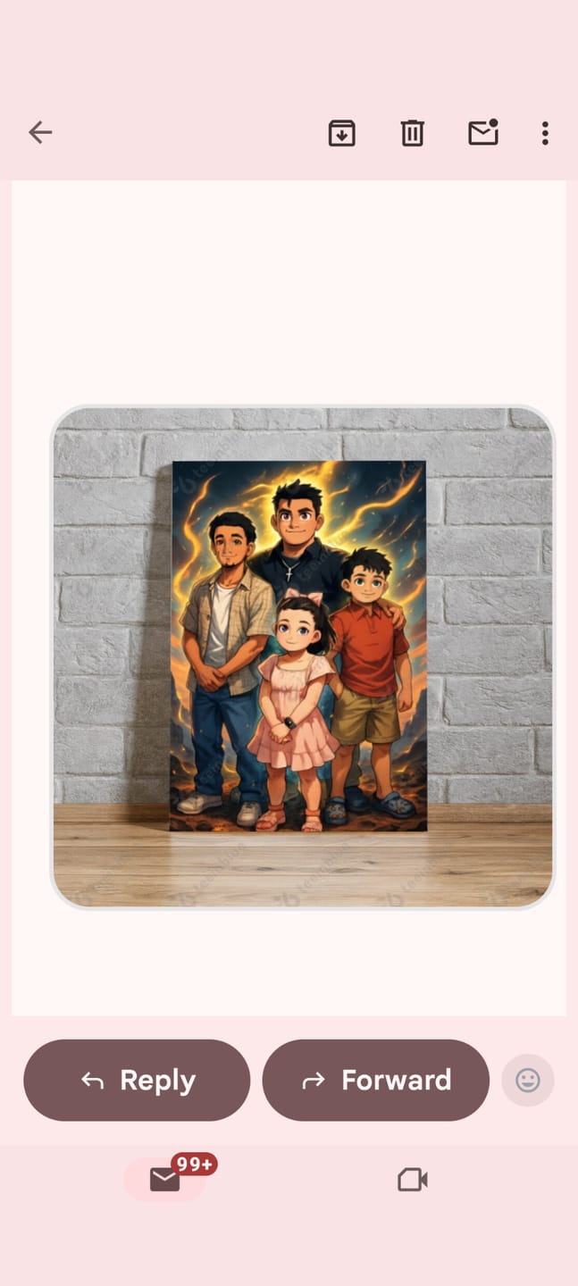 Customer photo review of Personalized Canvas - Portrait in Anime style