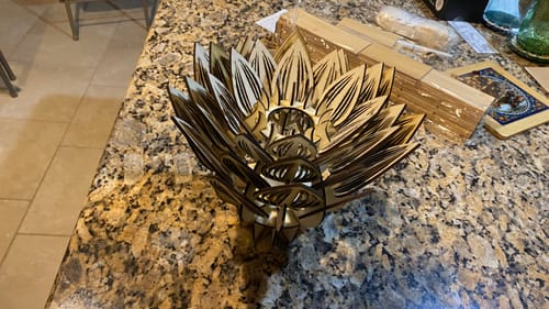 Customer photo review of Lotus Flower Candle Holder Laser Cut File