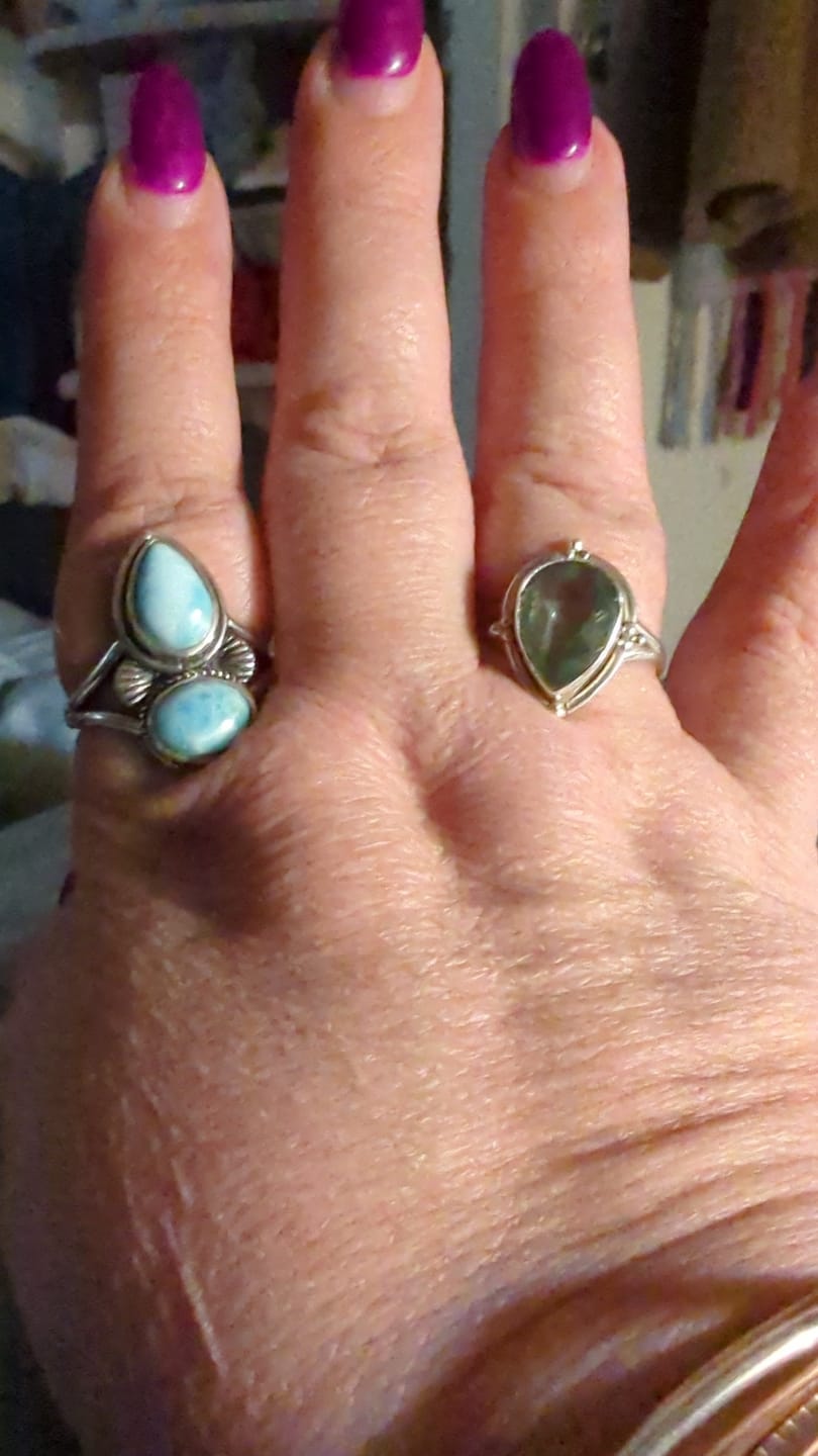Customer photo review of Fluorite Teardrop Ring