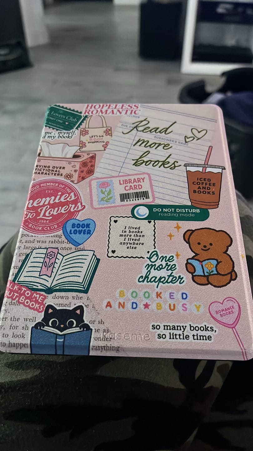 Customer photo review of Talk Books to Me Kindle Case
