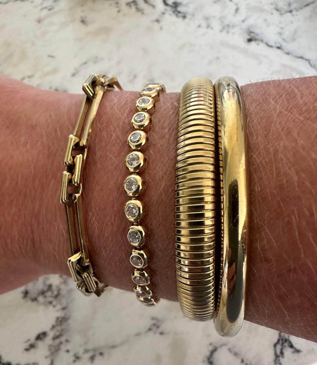 Customer photo review of Classic Bezel Tennis Bracelet