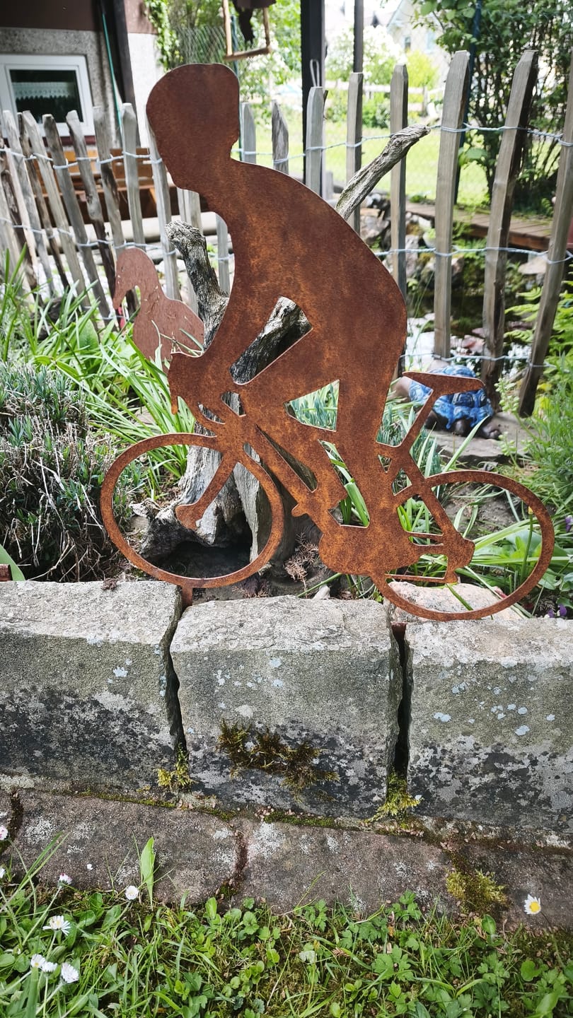 Customer photo review of Gartenstecker Radfahrer