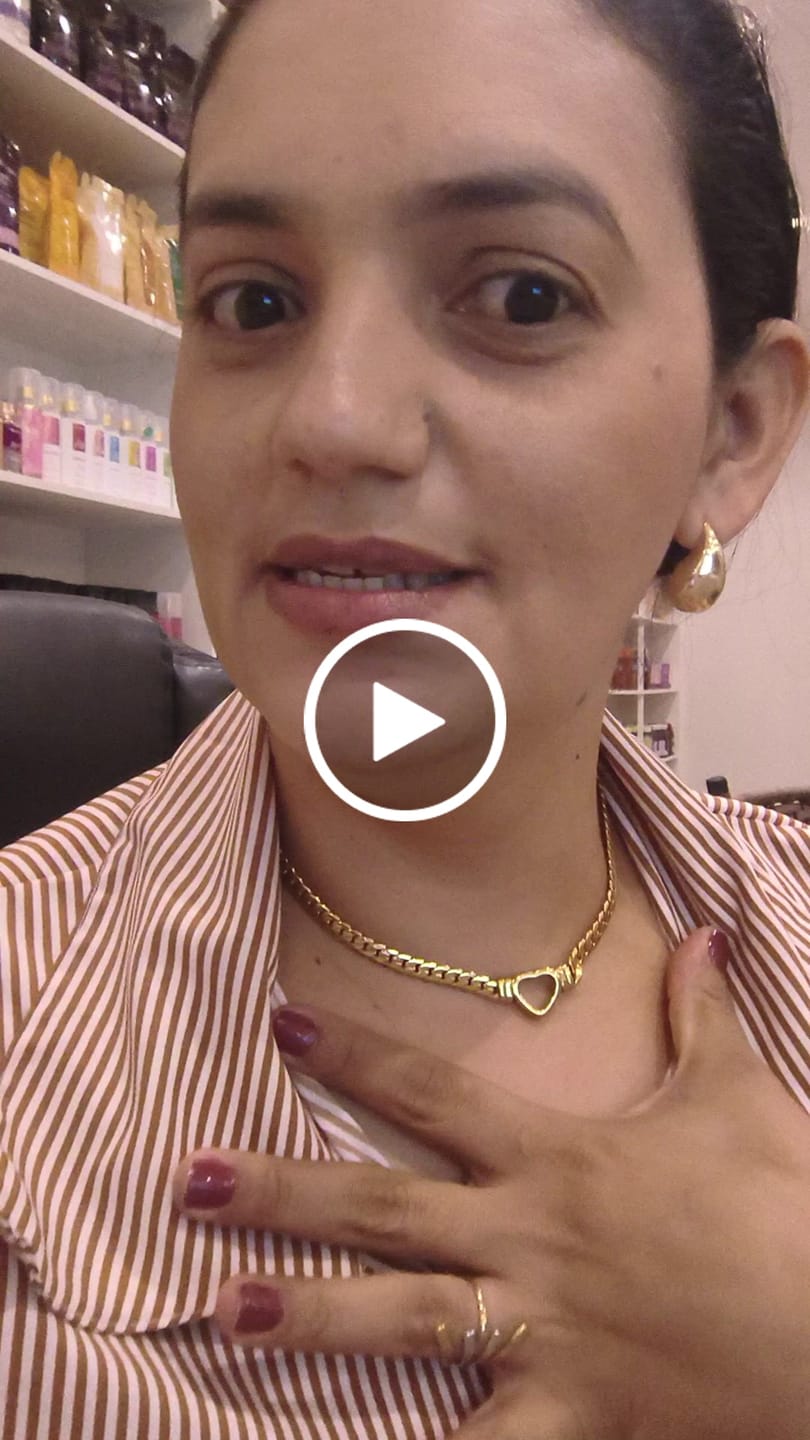 Customer video review of Colar Gargantilha Coração Minimalista Banhado em Ouro 18K