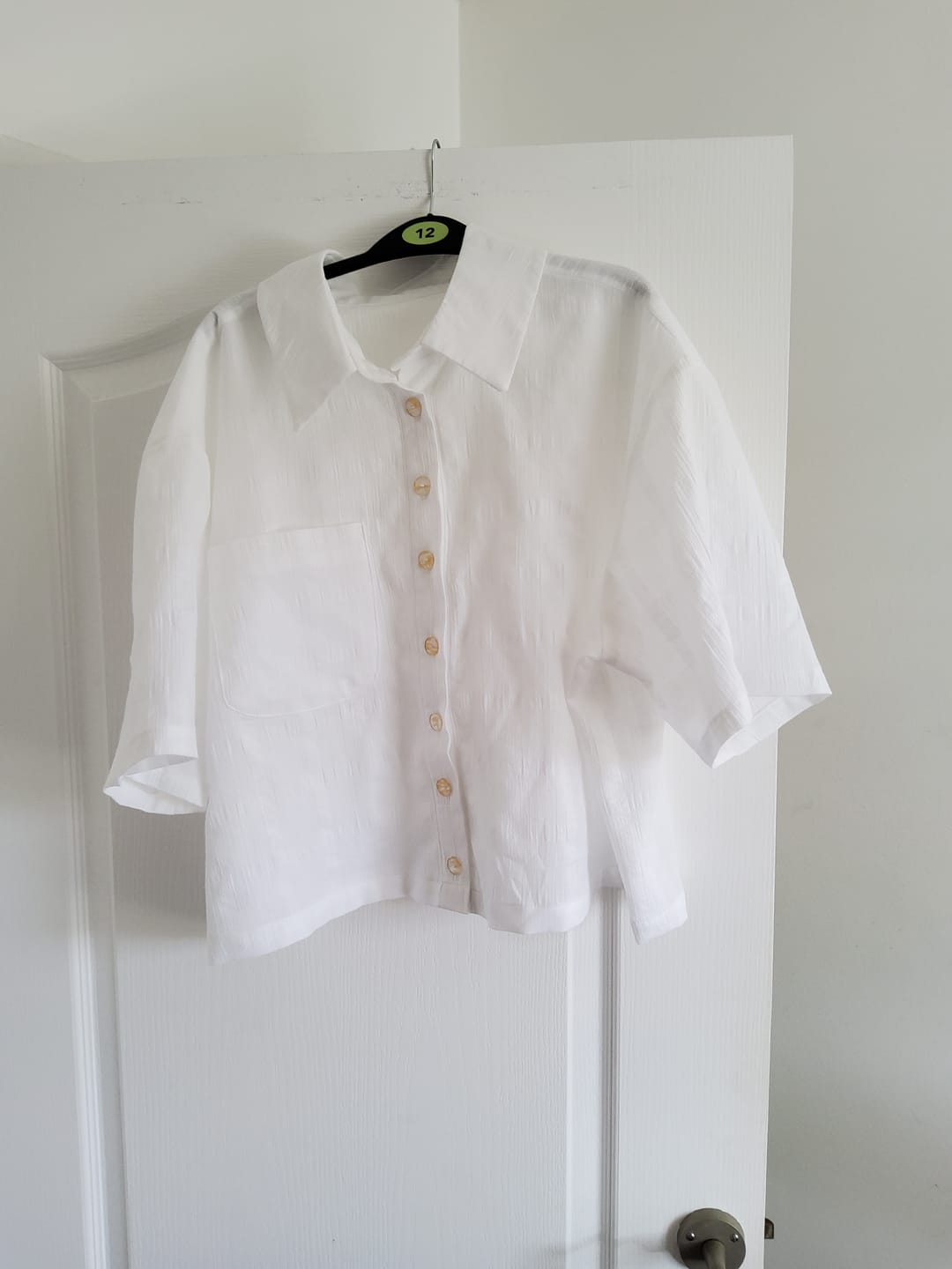 Customer photo review of Checkered White Cotton Modal Fabric