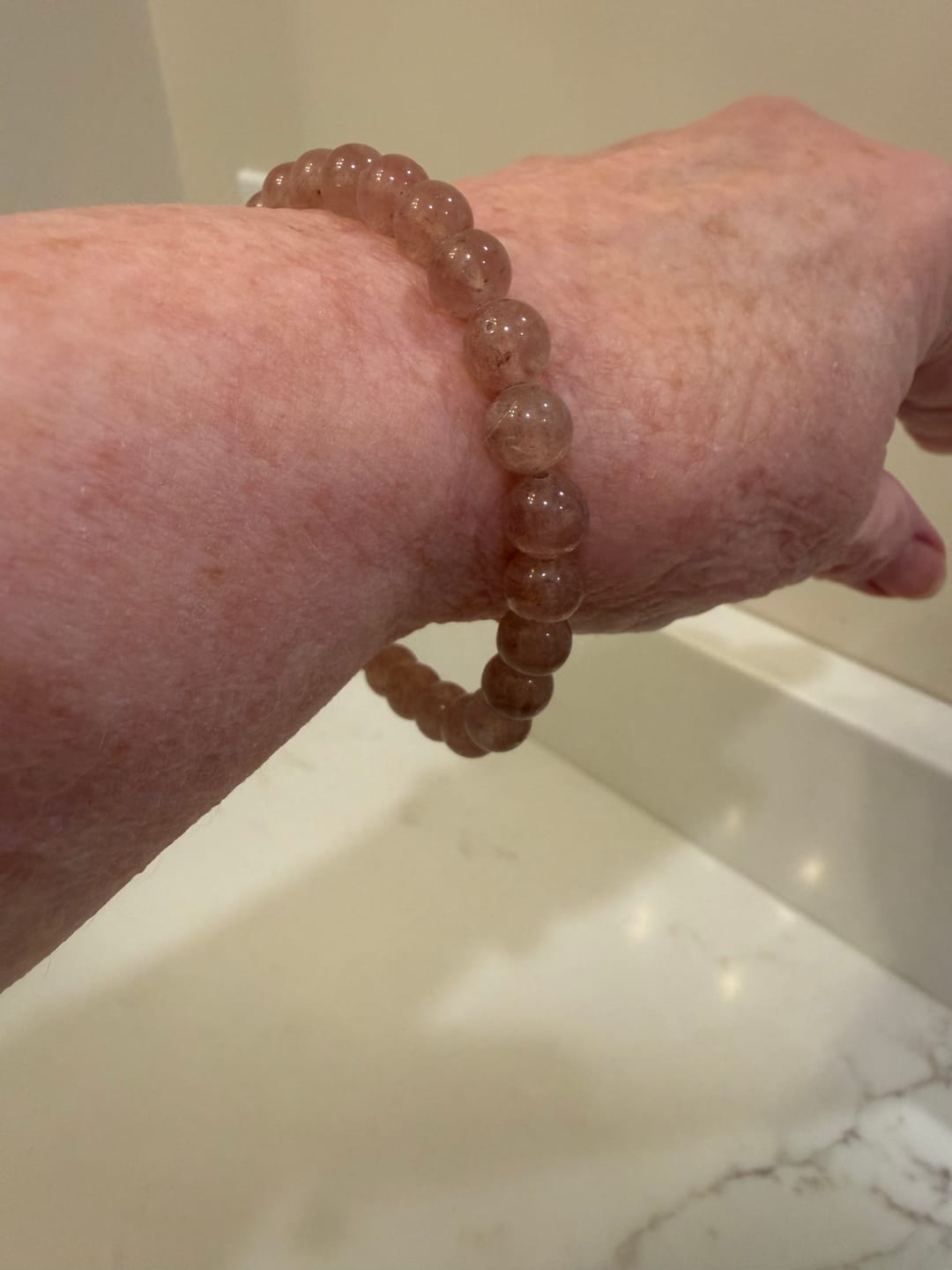 Customer photo review of Strawberry Quartz Bracelet