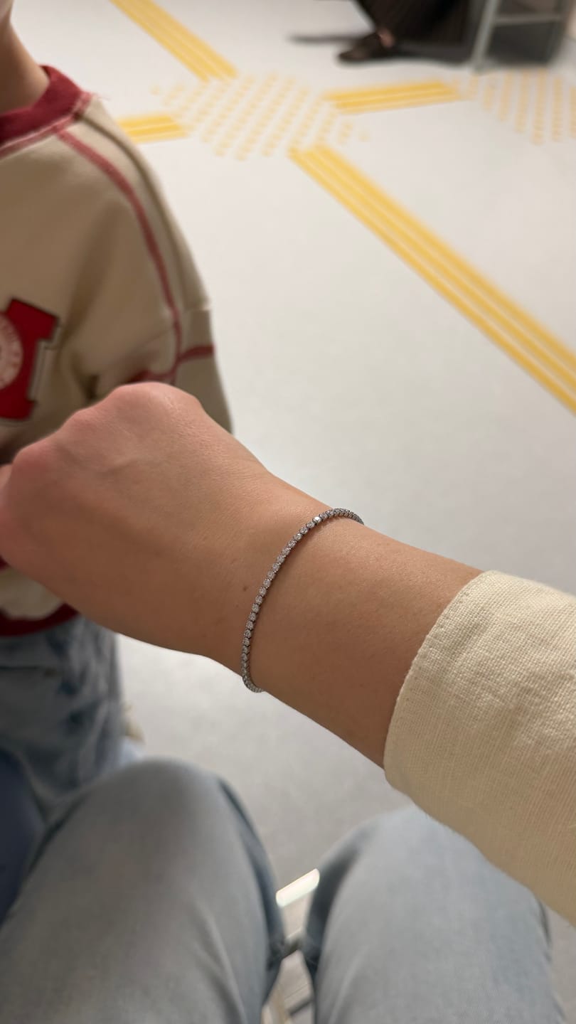 Customer photo review of Ava Petite Silver White Bracelet