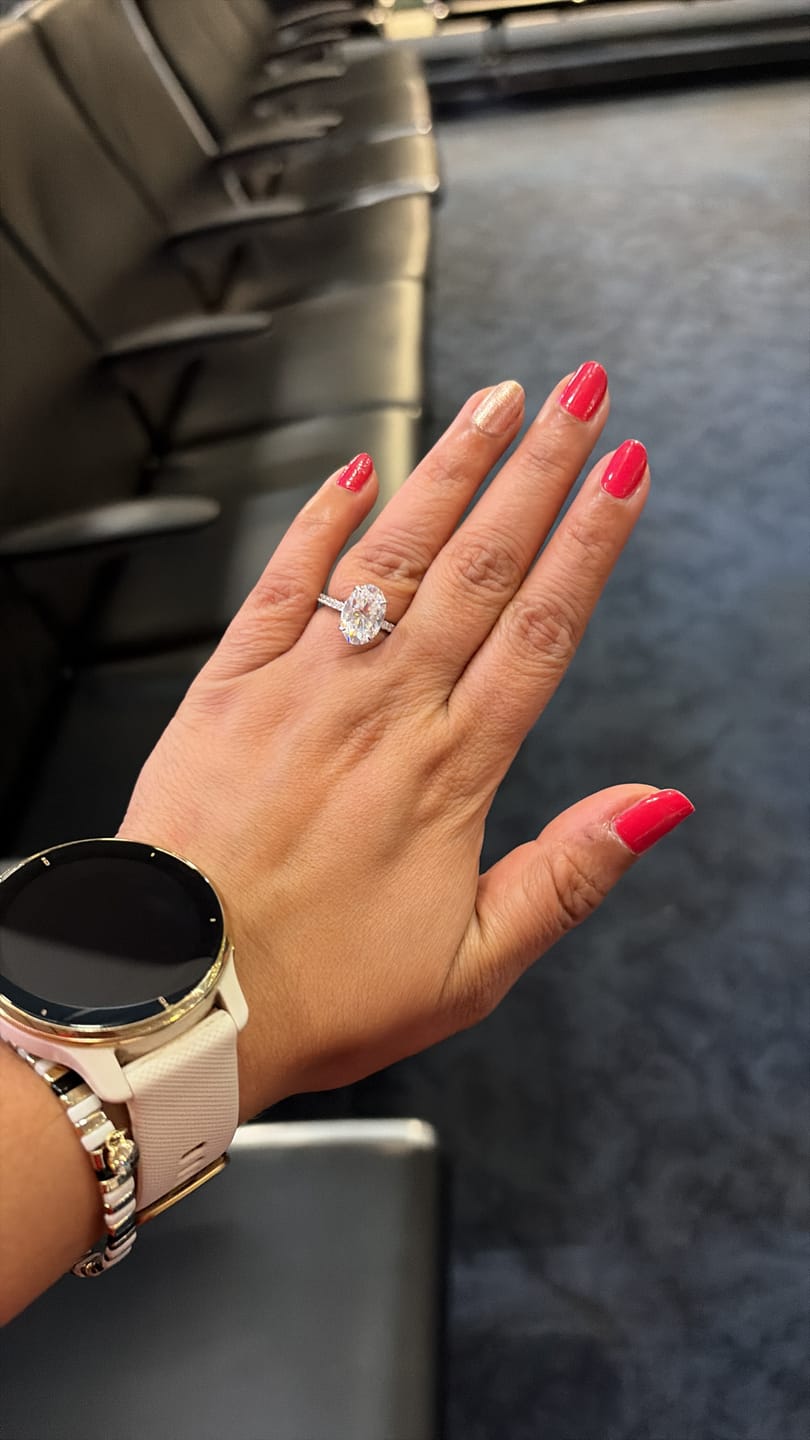 Customer photo review of S925 Moissanite 2.0 Ct~5.5 Ct Pavé Oval Cut Engagement Rings For Women