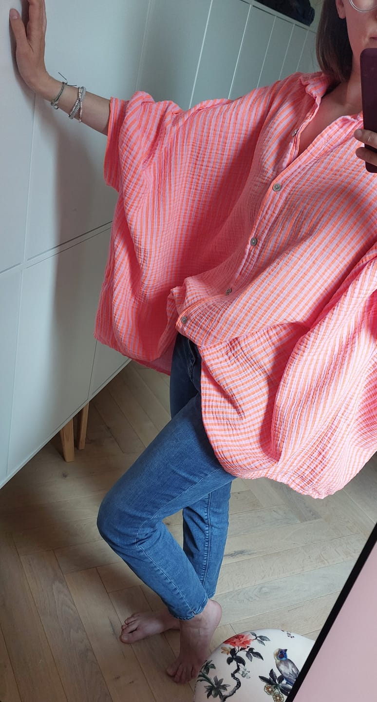 Customer photo review of OVERSIZE Musselinbluse HALBARM versch. Varianten