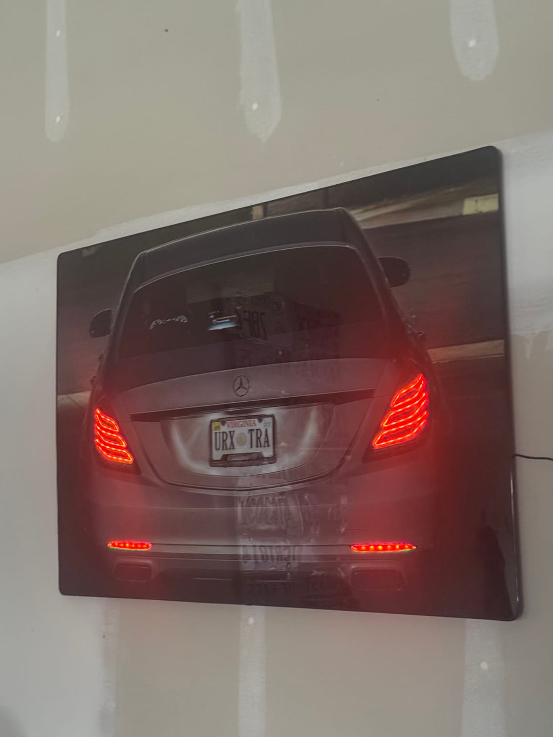 Customer photo review of Design Your Own Neon Car Photo Frame |  Personalized LED Art