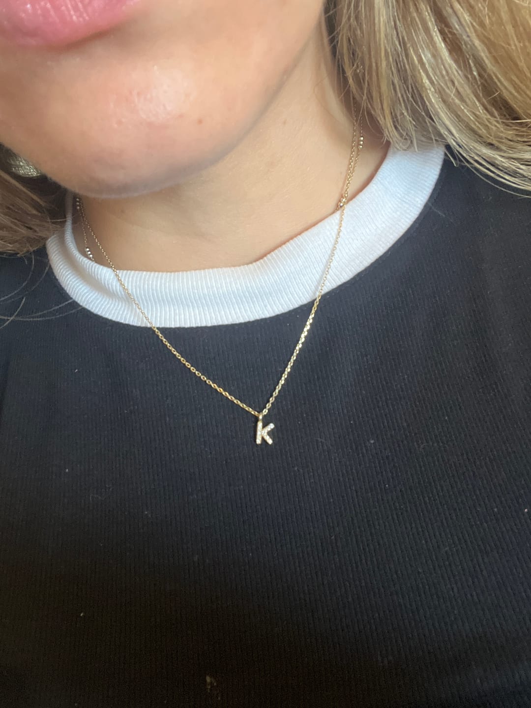 Customer photo review of Collar Dorado Inicial Zirconias