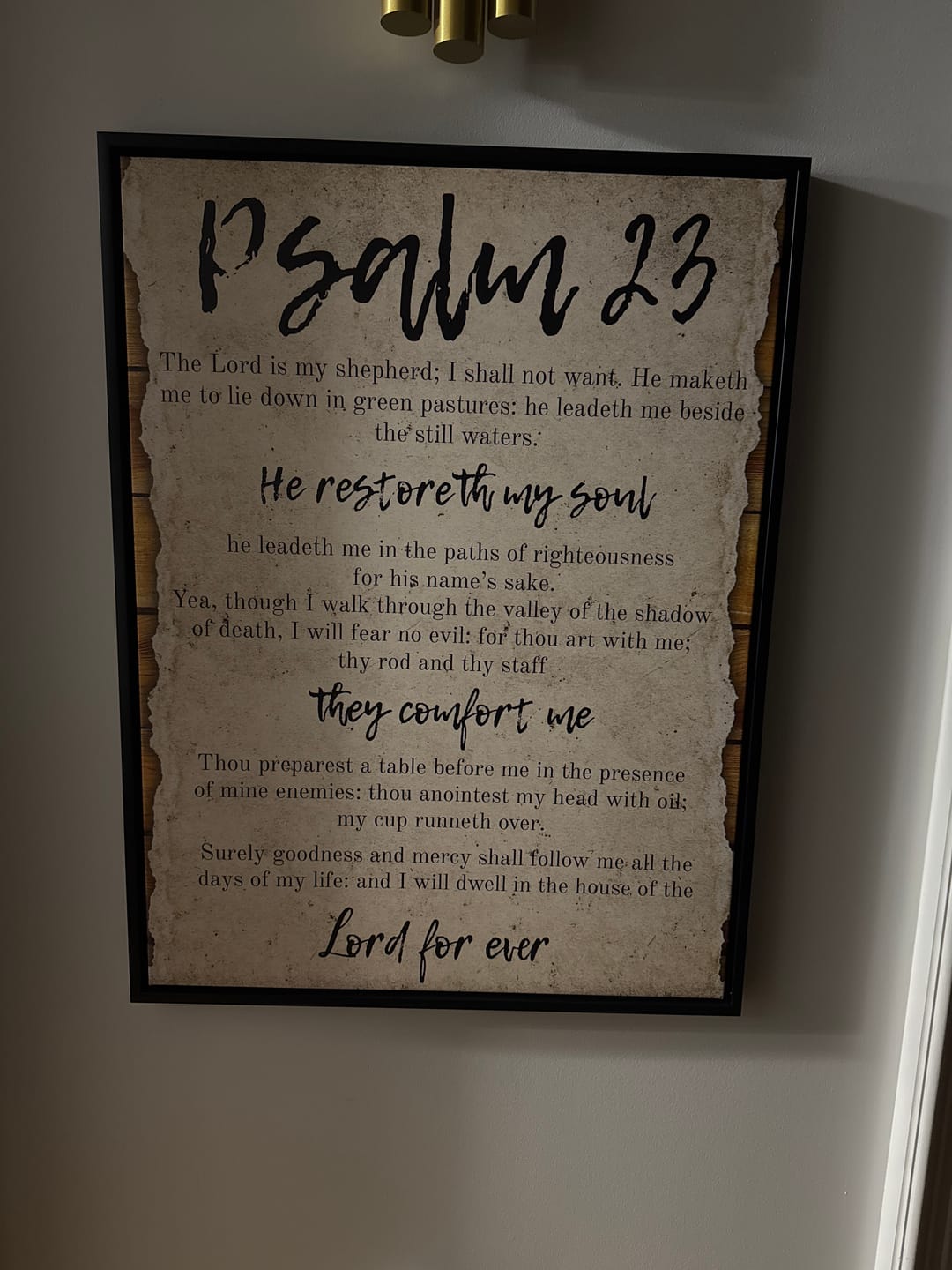 Customer photo review of #1 On a Scroll & Psalm 23 The Lord is my Shepherd Canvas Art