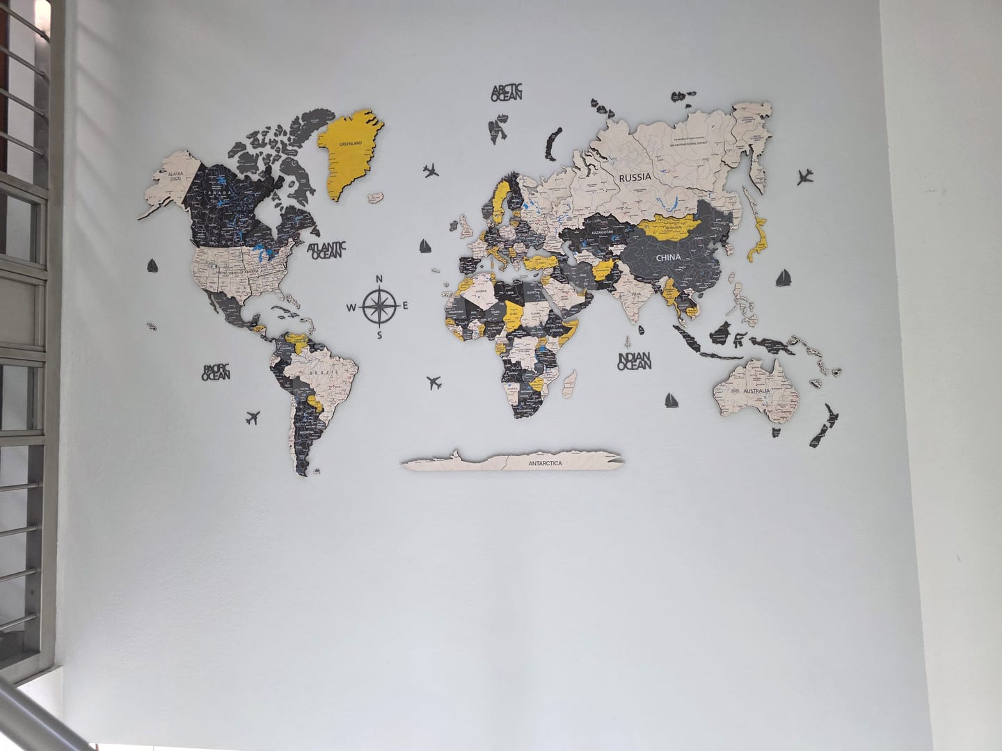 Customer photo review of Wood World Map - Summer Time