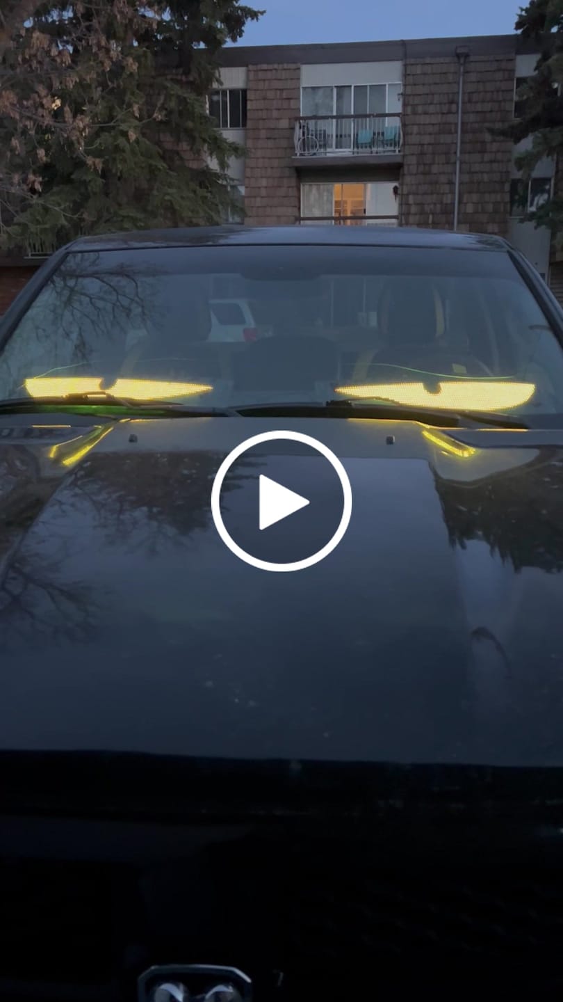 Customer video review of LED Windshield Eyes │ Night-Time Visibility With Style