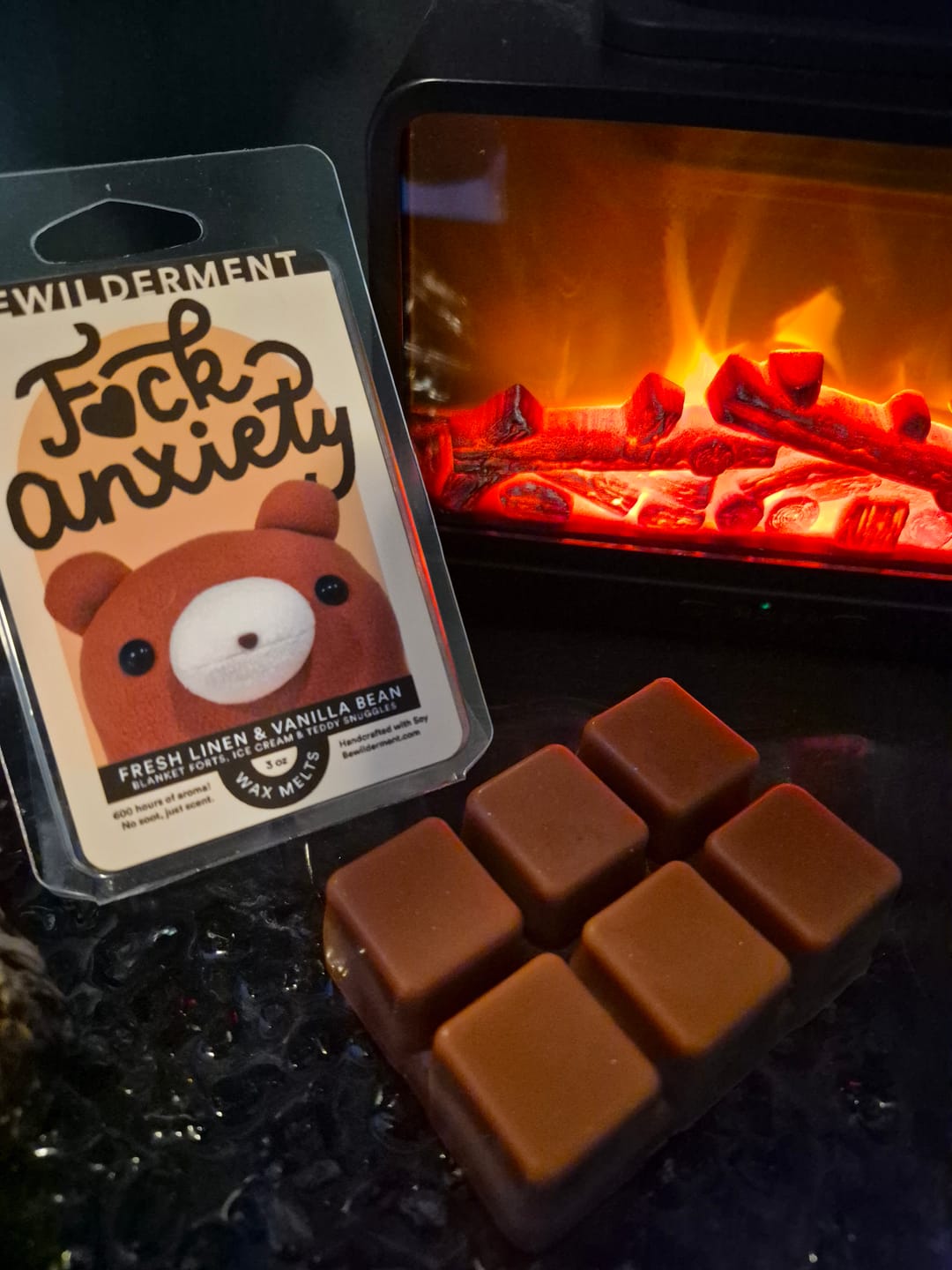 Customer photo review of F*ck Anxiety Wax Melts