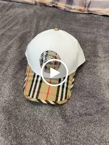 Customer video review of Sophisticated Minimalist Baseball Cap with Classic Check Detail
