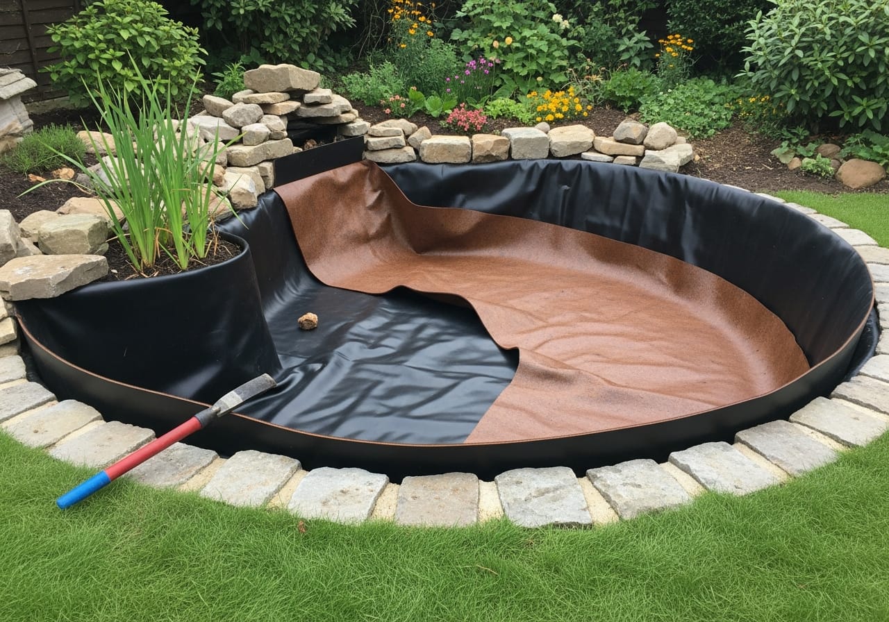 Customer photo review of Polyex Pond Liner | Reversible Black/Brown | Lifetime Guarantee