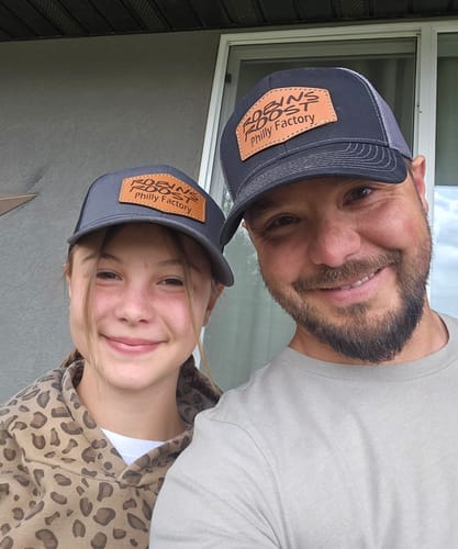 Customer photo review of Premium Custom Leather Patch Hats (Wholesale)
