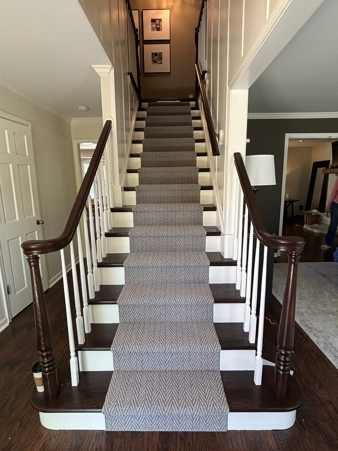 Customer photo review of Anderson Tuftex Fossil Herringbone Stair Runner