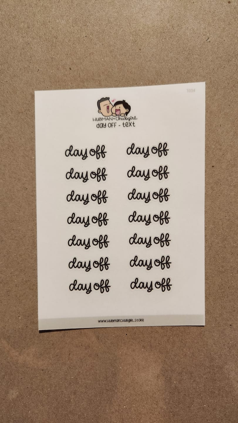 Customer photo review of Day Off Text Planner Stickers